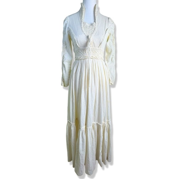 GUNNE SAX by Jessica San Francisco VINTAGE 70s Cotton Long Dress - Picture 1 of 9